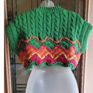 Zara knit green sweater top size small